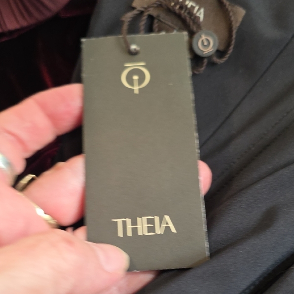 NEW $745 THEIA ANITA OFF THE SHOULDER VELVET GOWN DRESS IN CRIMSON ROSE SIZE 4 - Picture 10 of 10